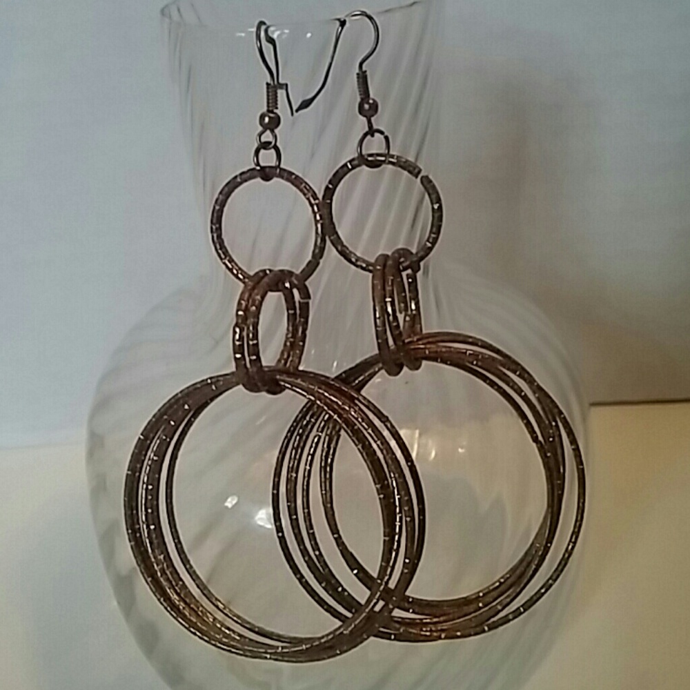 Long Glitzy Sexy Circle Sparkle Hook Earrings